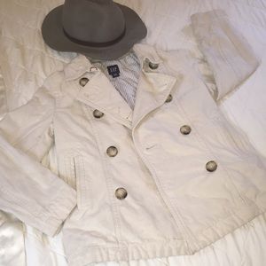 GAP classic 💯% cotton cream pea coat